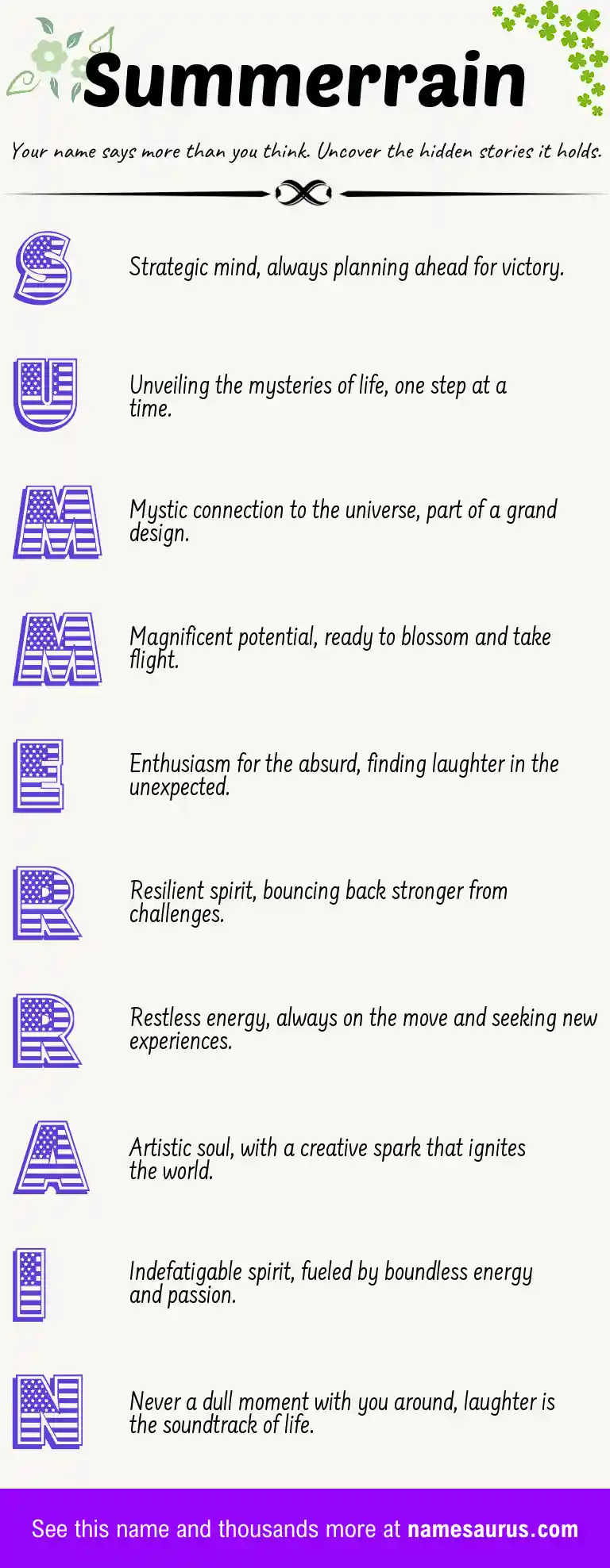 Acrostic poem about Summerrain.