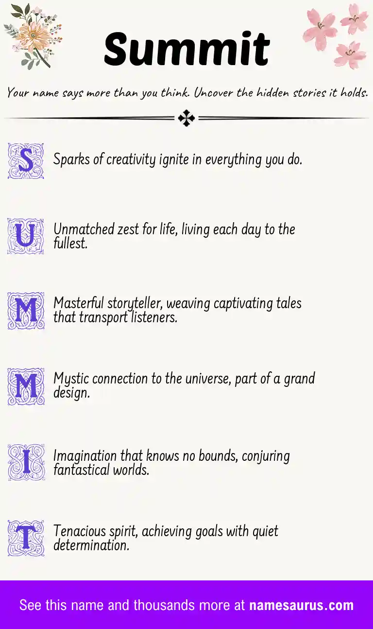 Acrostic poem about Summit.