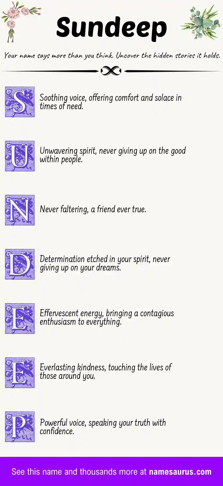 Acrostic poem about Sundeep.