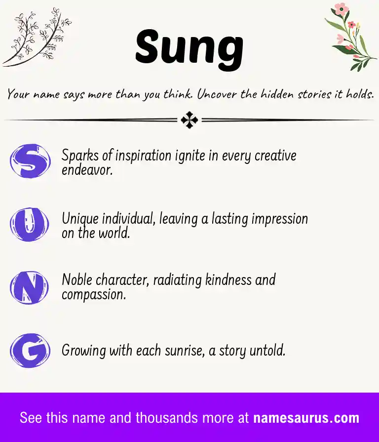 Acrostic poem about Sung.