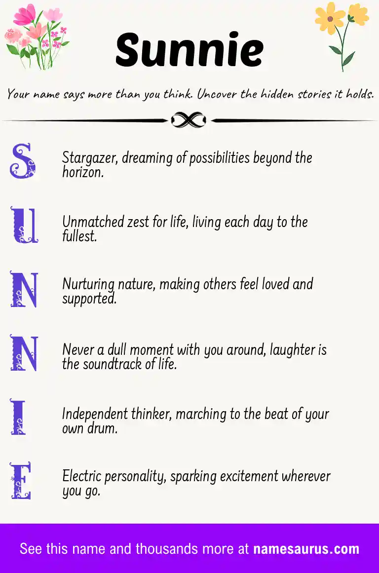 Acrostic poem about Sunnie.