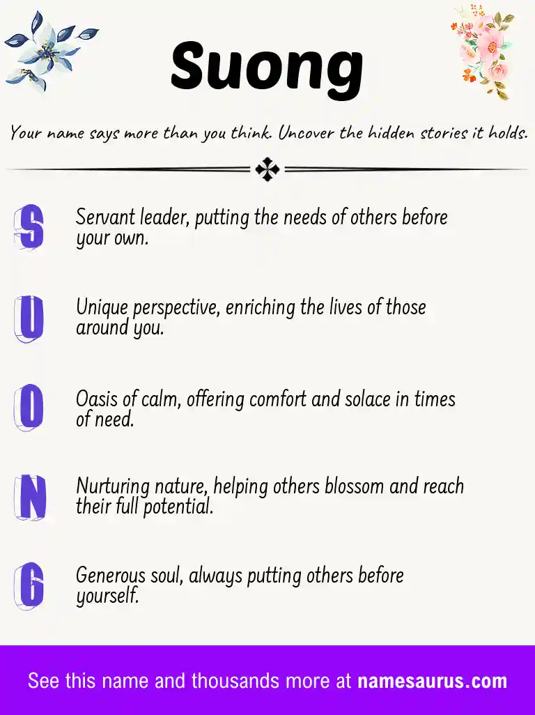 Acrostic poem about Suong.