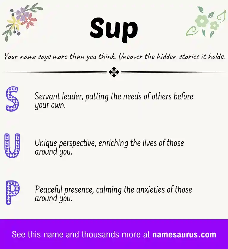 Acrostic poem about Sup.