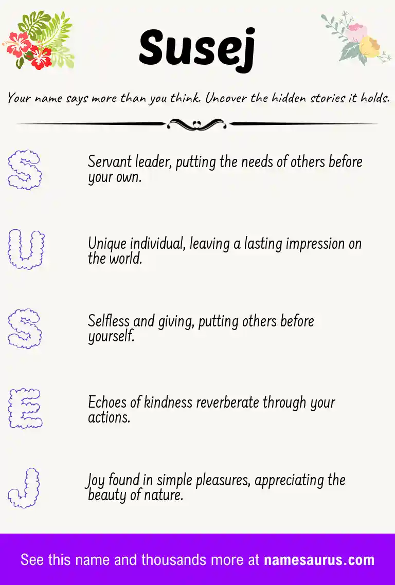 Acrostic poem about Susej.
