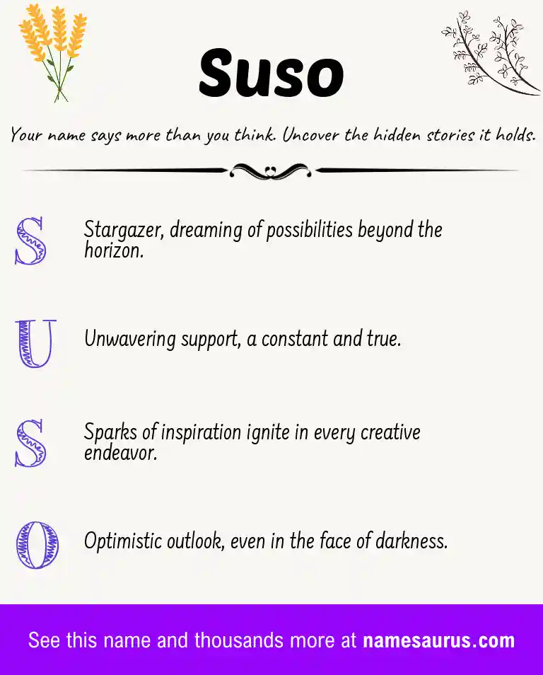 Acrostic poem about Suso.