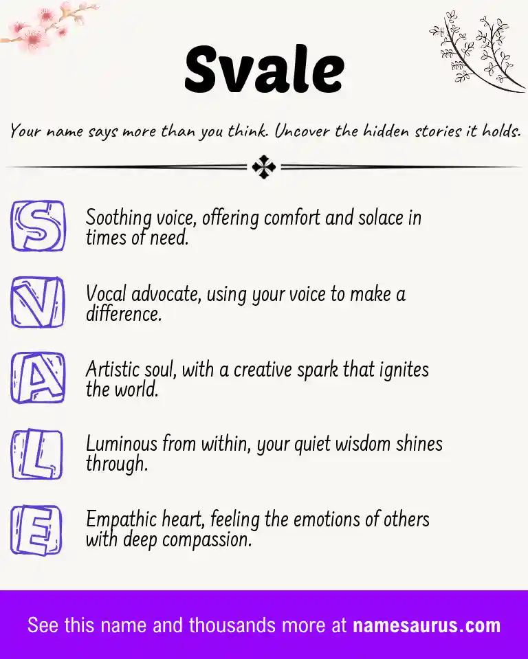 Acrostic poem about Svale.