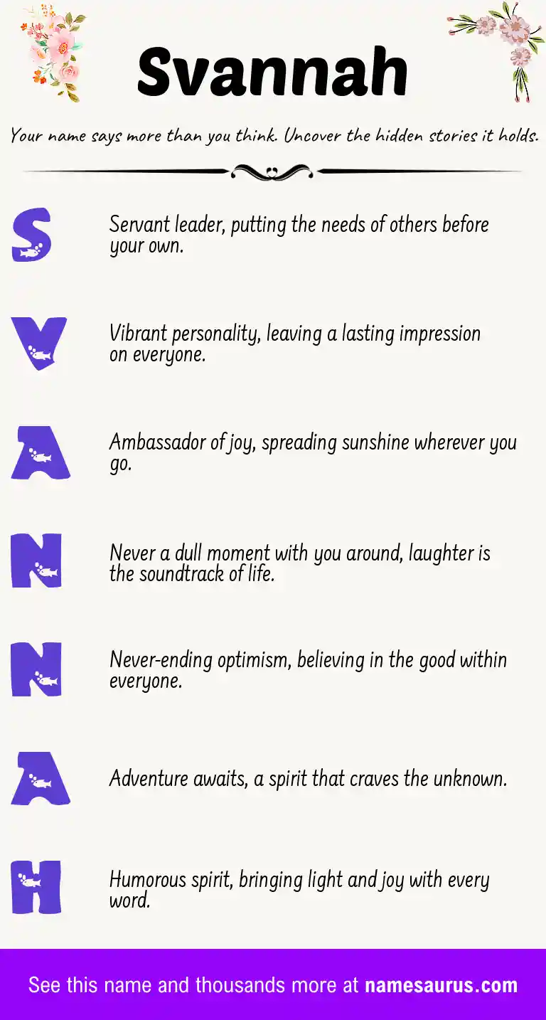 Acrostic poem about Svannah.