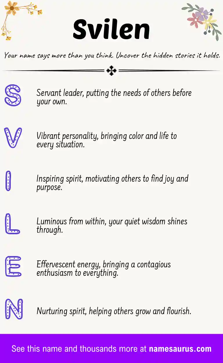 Acrostic poem about Svilen.
