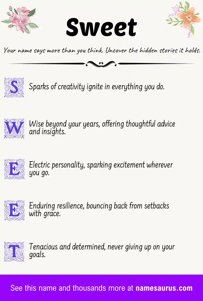 Acrostic poem about Sweet.