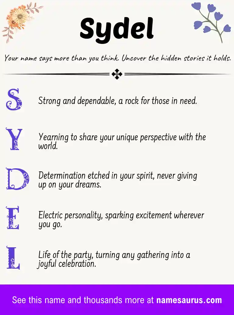 Acrostic poem about Sydel.