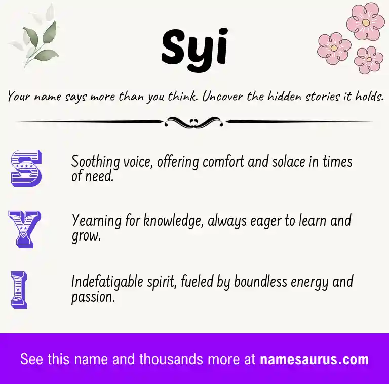 Acrostic poem about Syi.