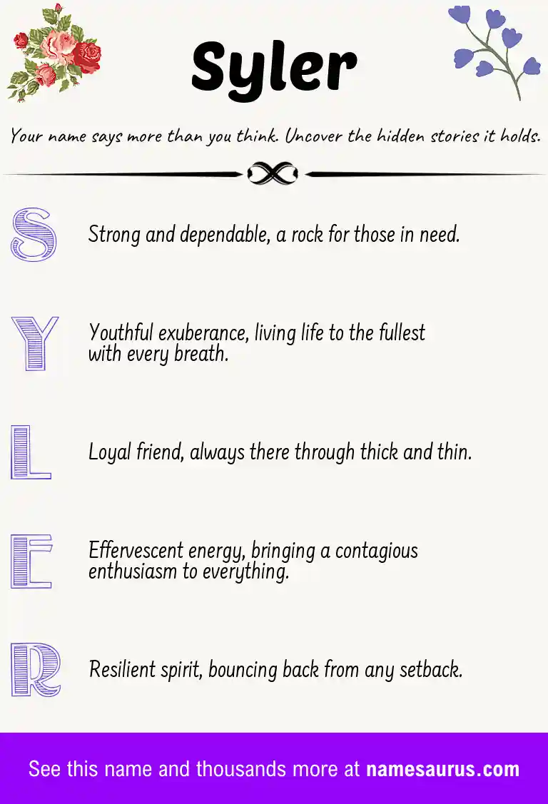 Acrostic poem about Syler.