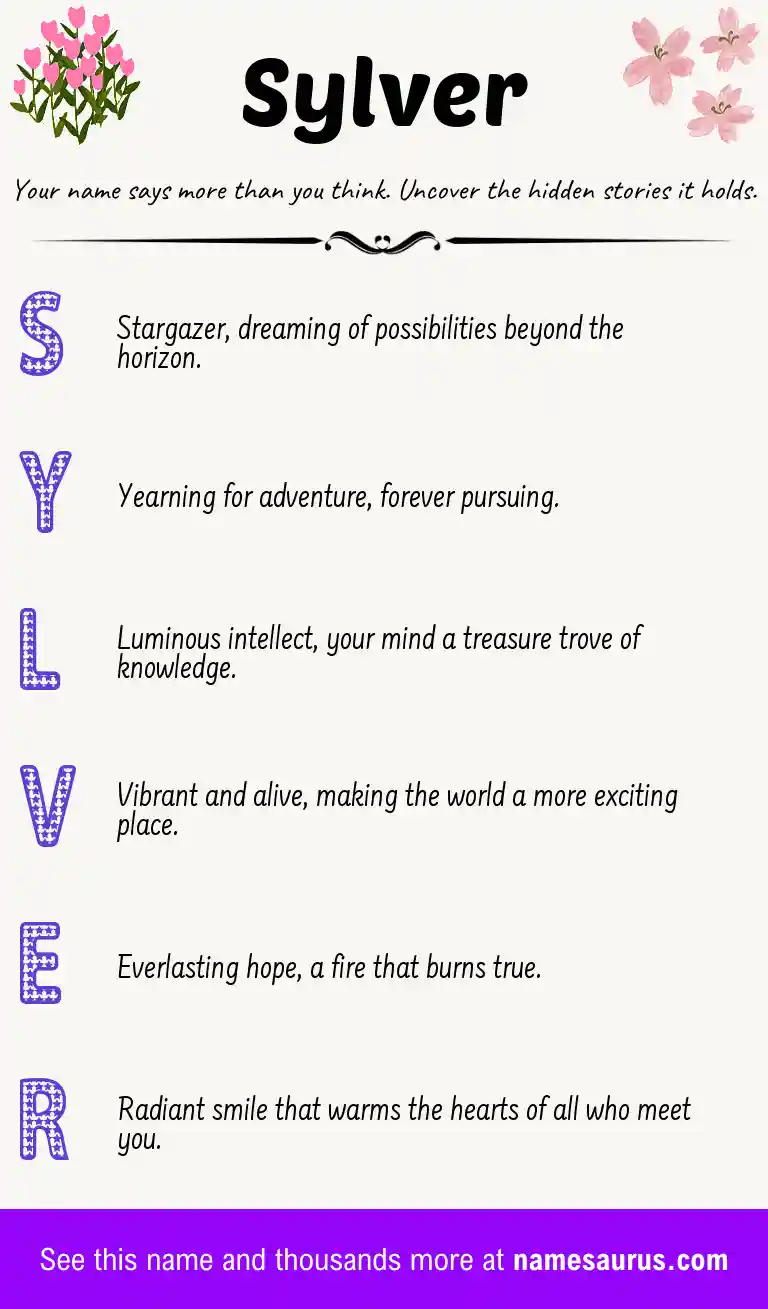 Acrostic poem about Sylver.