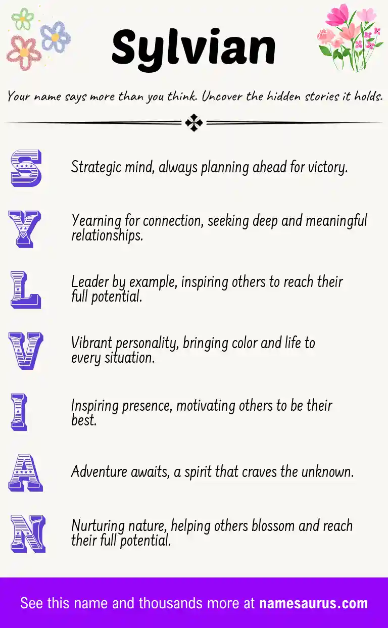 Acrostic poem about Sylvian.