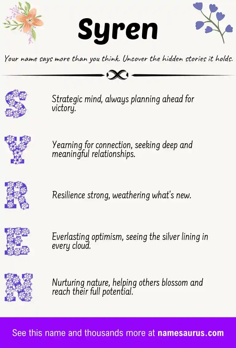 Acrostic poem about Syren.