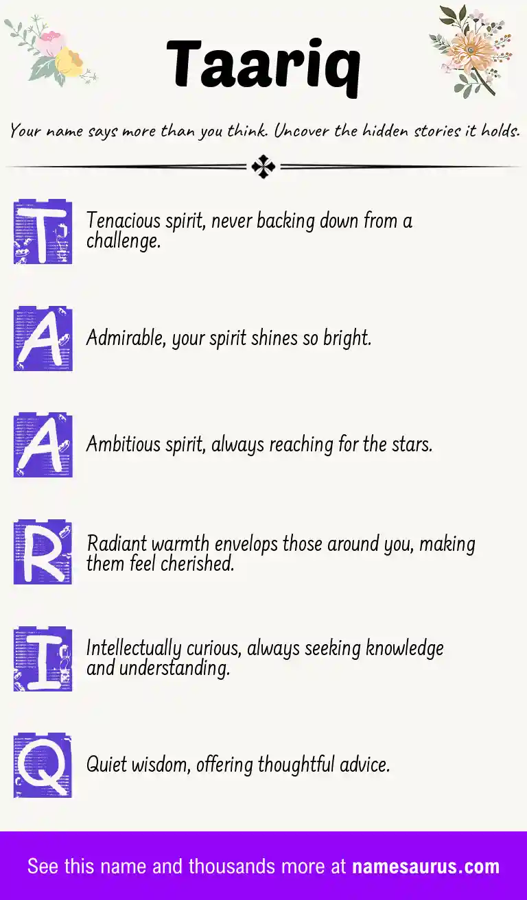 Acrostic poem about Taariq.