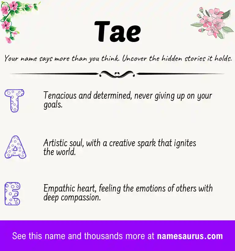 Acrostic poem about Tae.