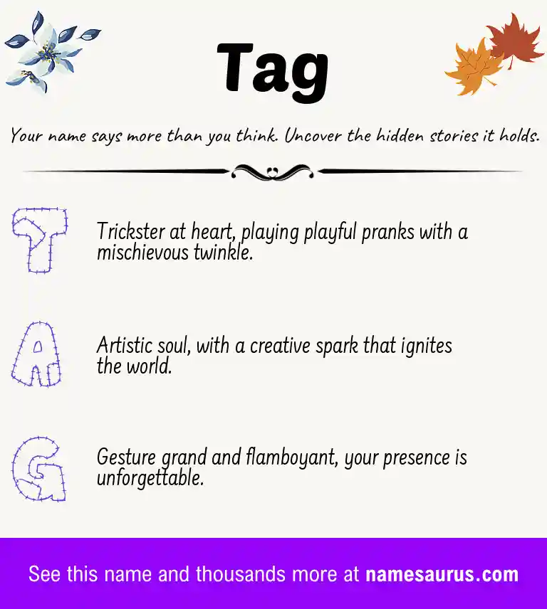 Acrostic poem about Tag.