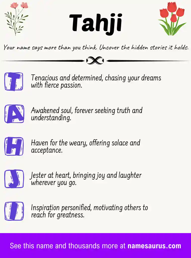 Acrostic poem about Tahji.