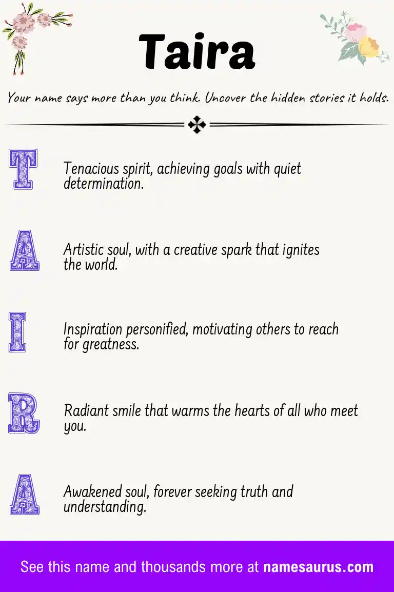 Acrostic poem about Taira.