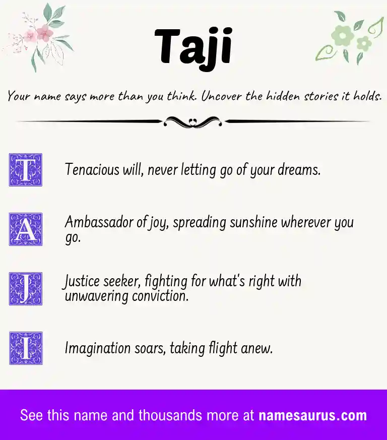 Acrostic poem about Taji.