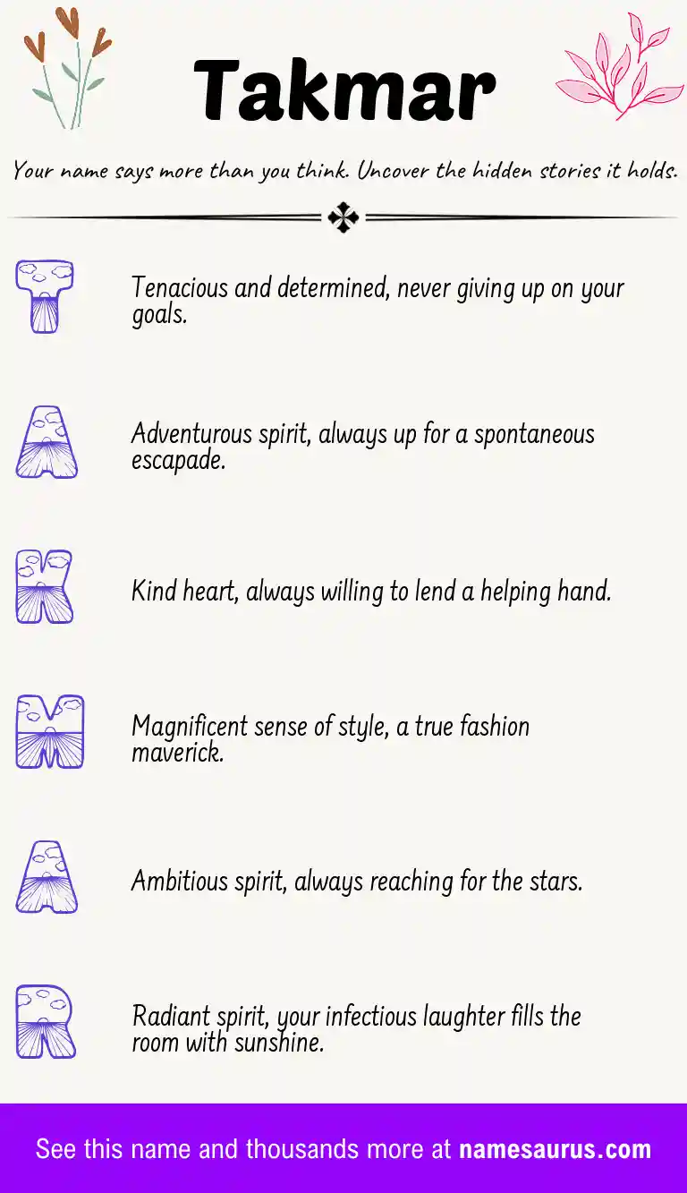 Acrostic poem about Takmar.