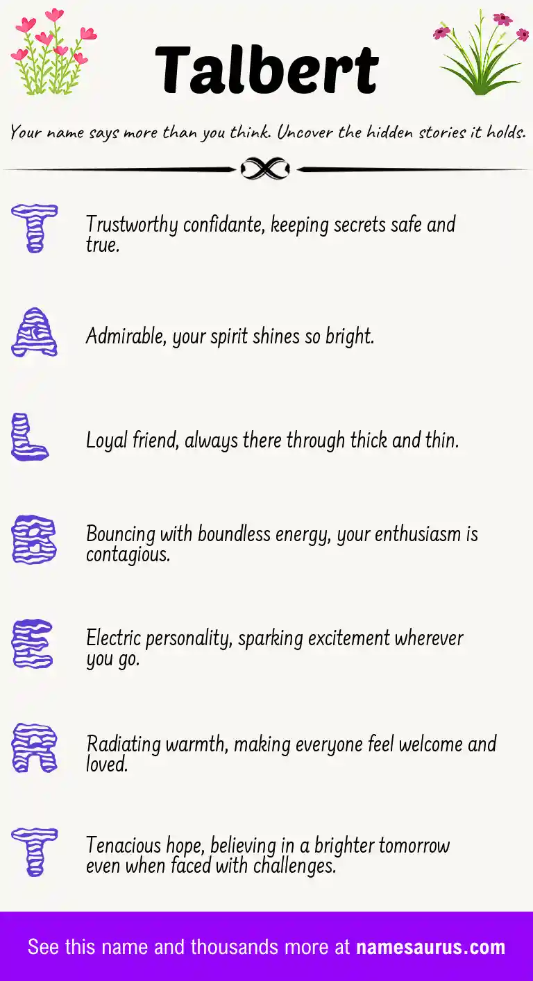 Acrostic poem about Talbert.