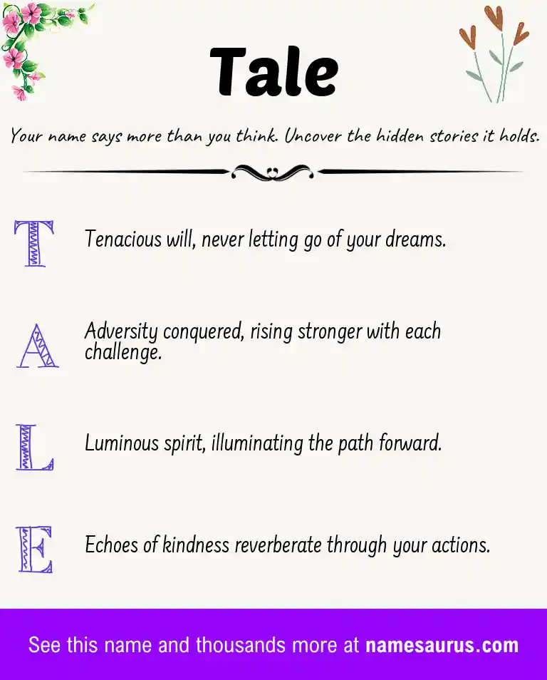 Acrostic poem about Tale.