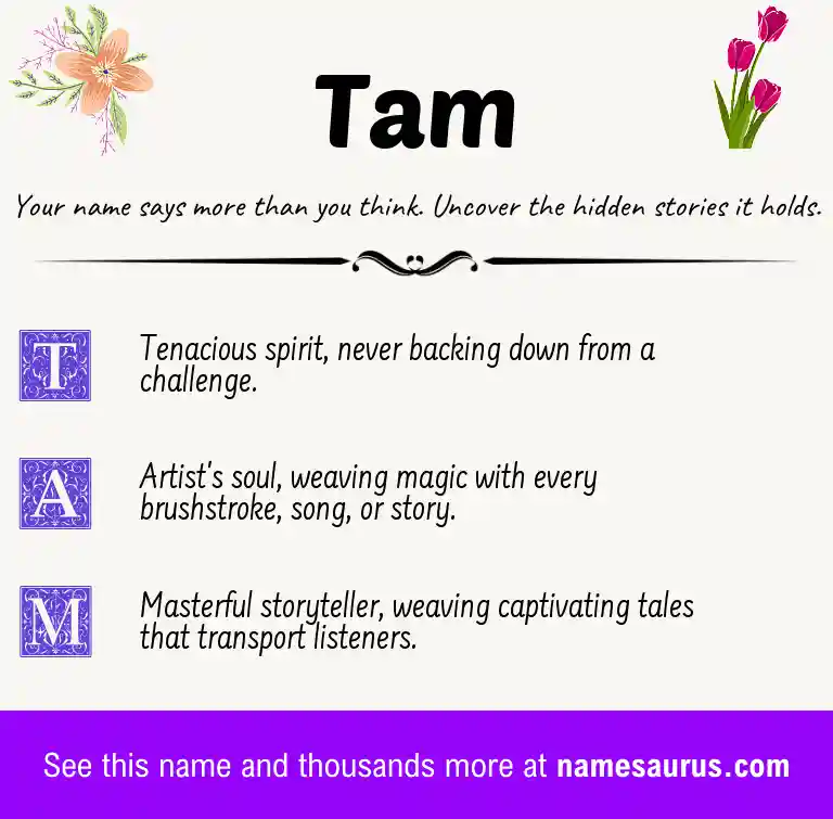 Acrostic poem about Tam.