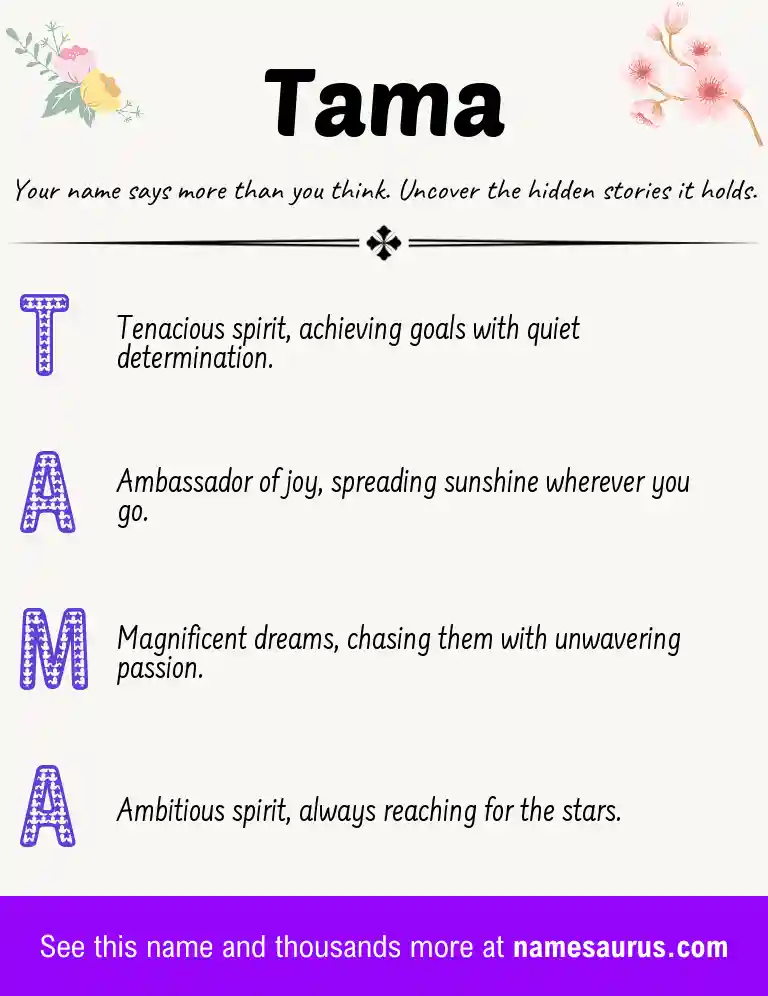 Acrostic poem about Tama.