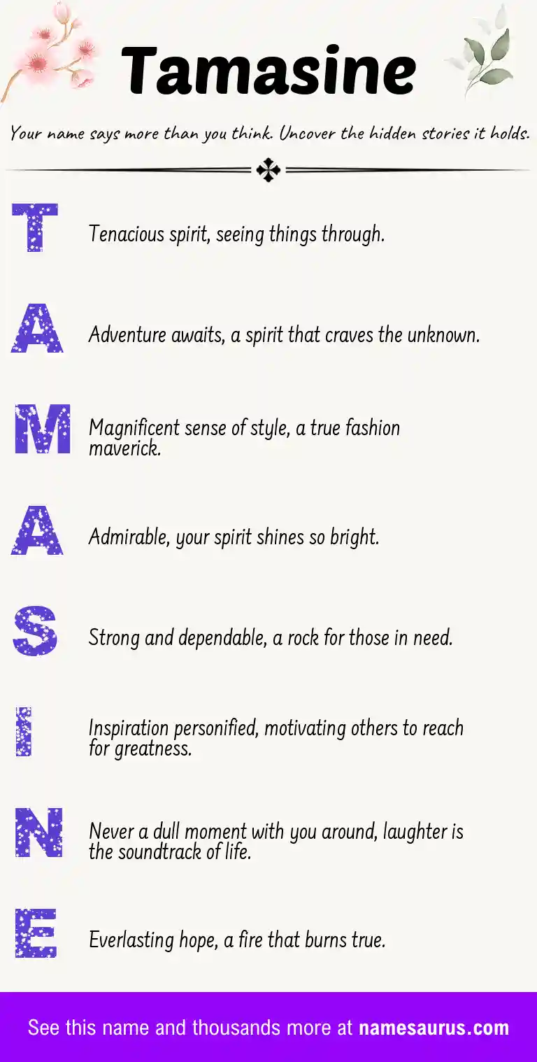 Acrostic poem about Tamasine.