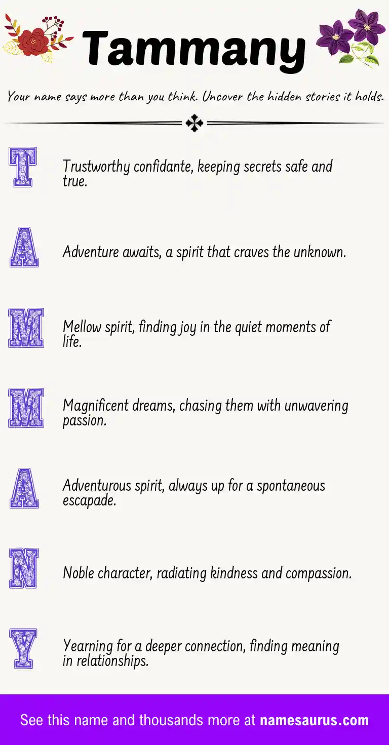 Acrostic poem about Tammany.
