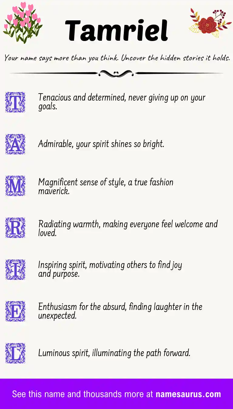 Acrostic poem about Tamriel.
