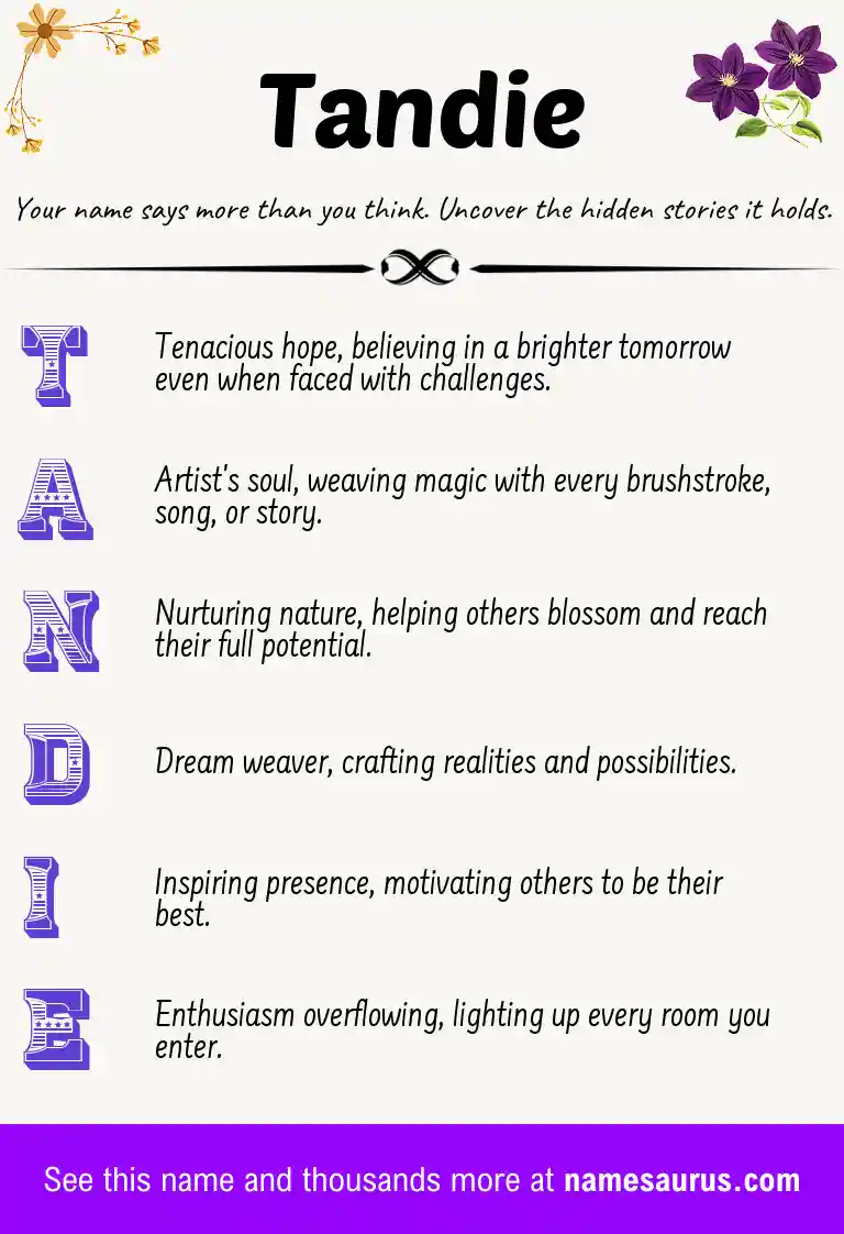 Acrostic poem about Tandie.