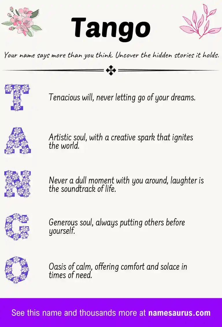 Acrostic poem about Tango.
