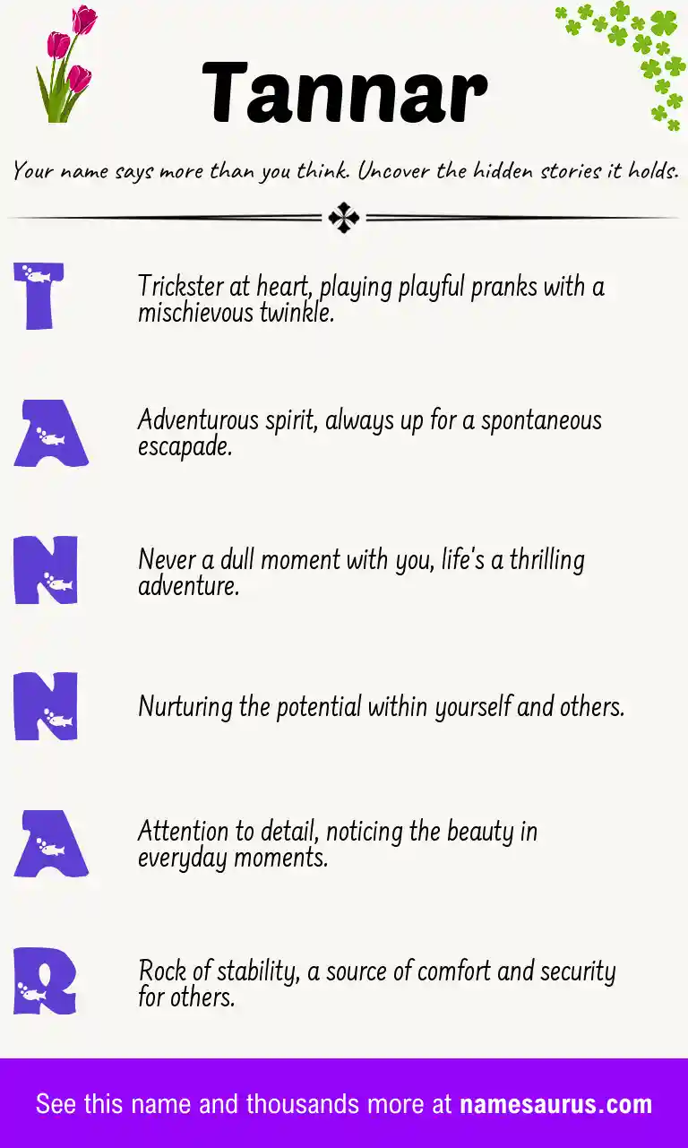 Acrostic poem about Tannar.