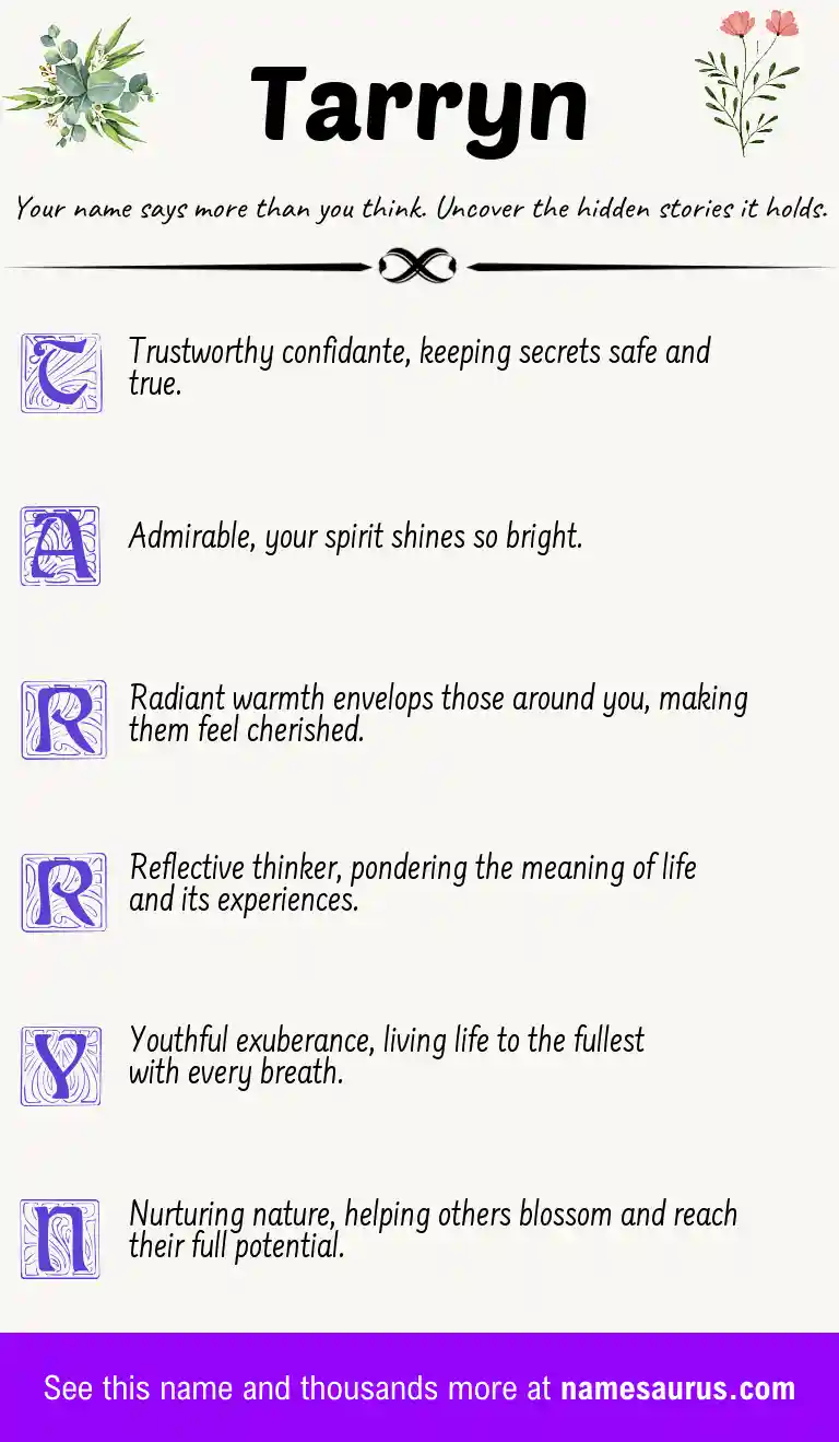 Acrostic poem about Tarryn.
