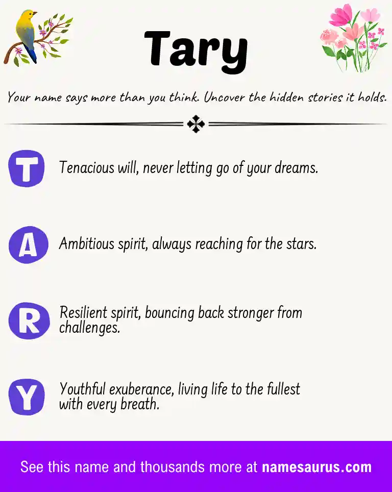 Acrostic poem about Tary.