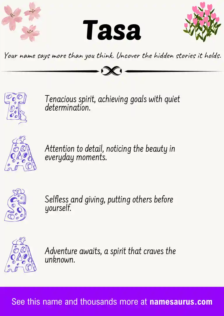 Acrostic poem about Tasa.