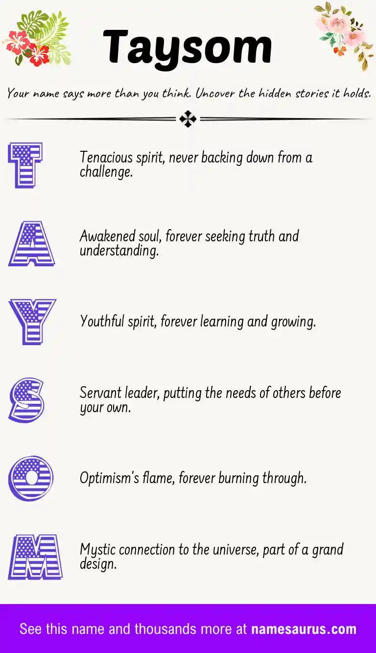 Acrostic poem about Taysom.