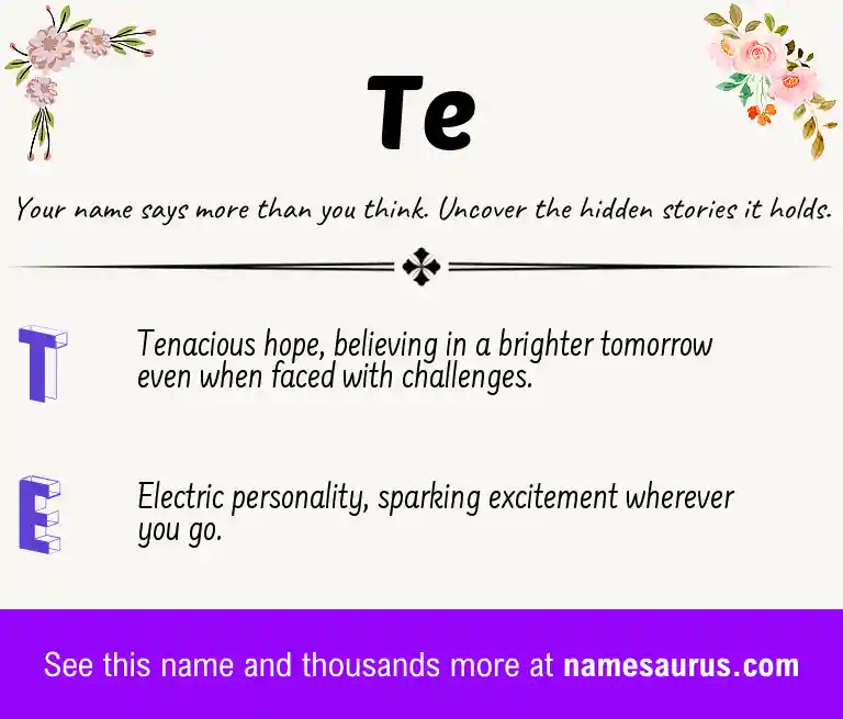 Acrostic poem about Te.