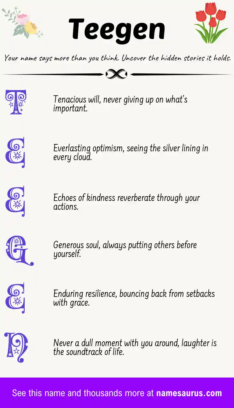 Acrostic poem about Teegen.