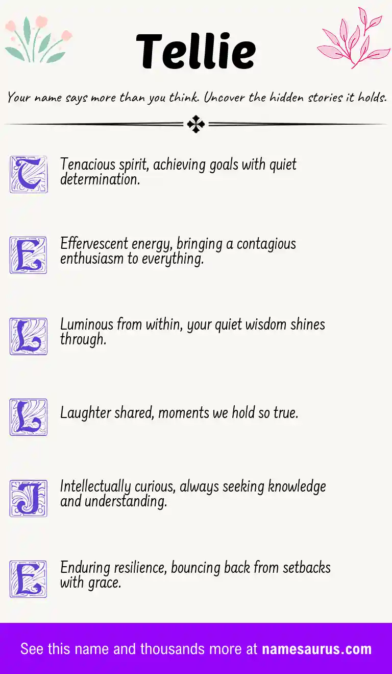 Acrostic poem about Tellie.