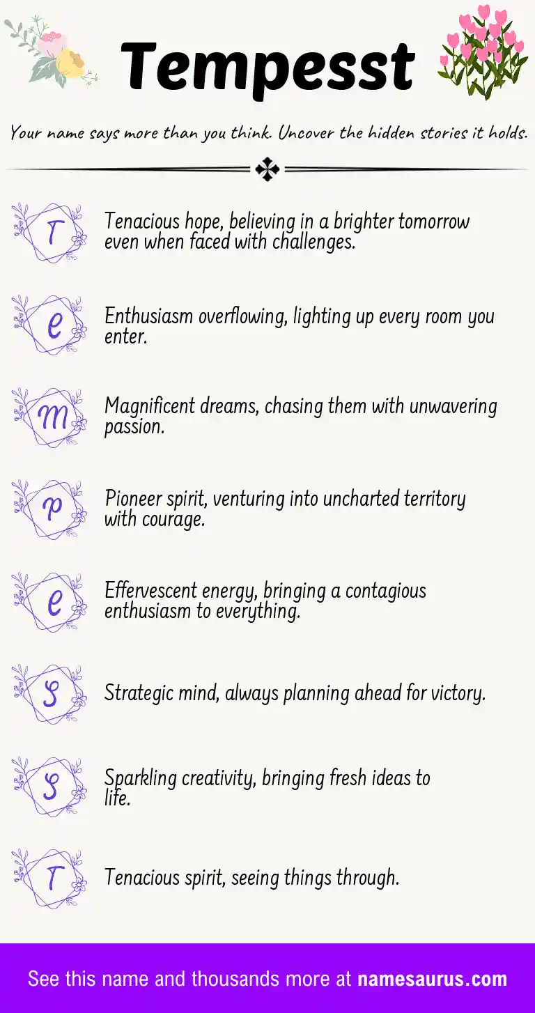 Acrostic poem about Tempesst.