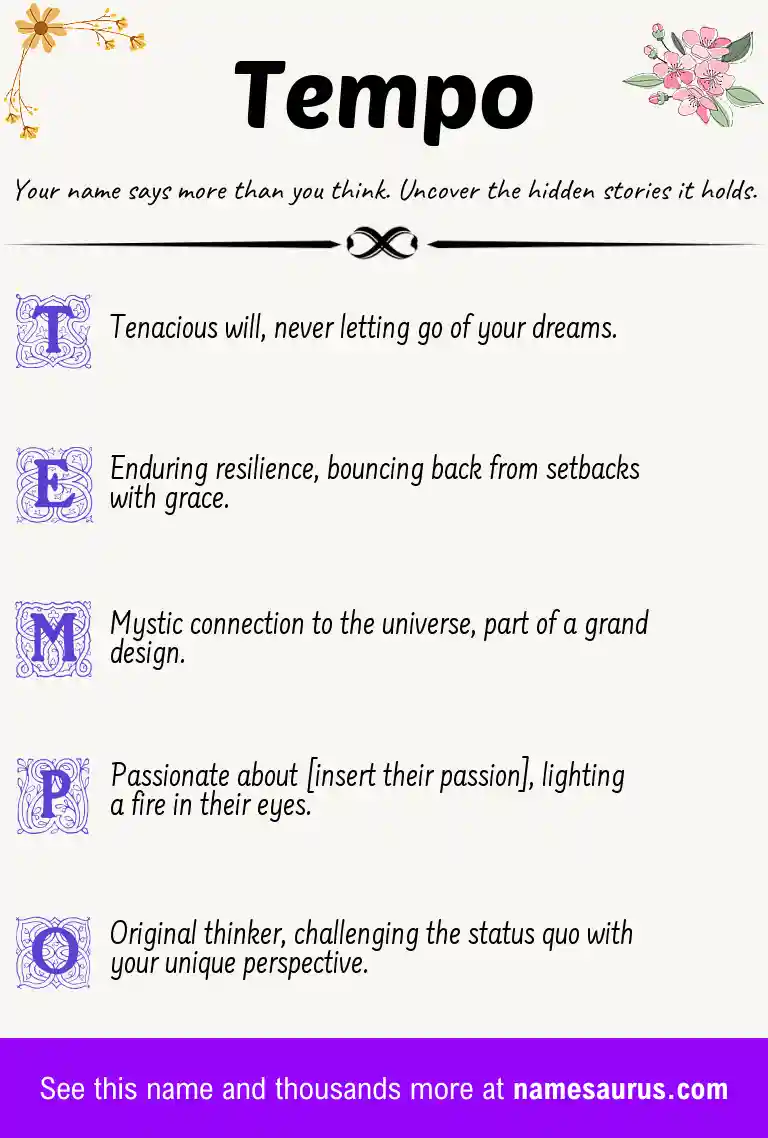 Acrostic poem about Tempo.