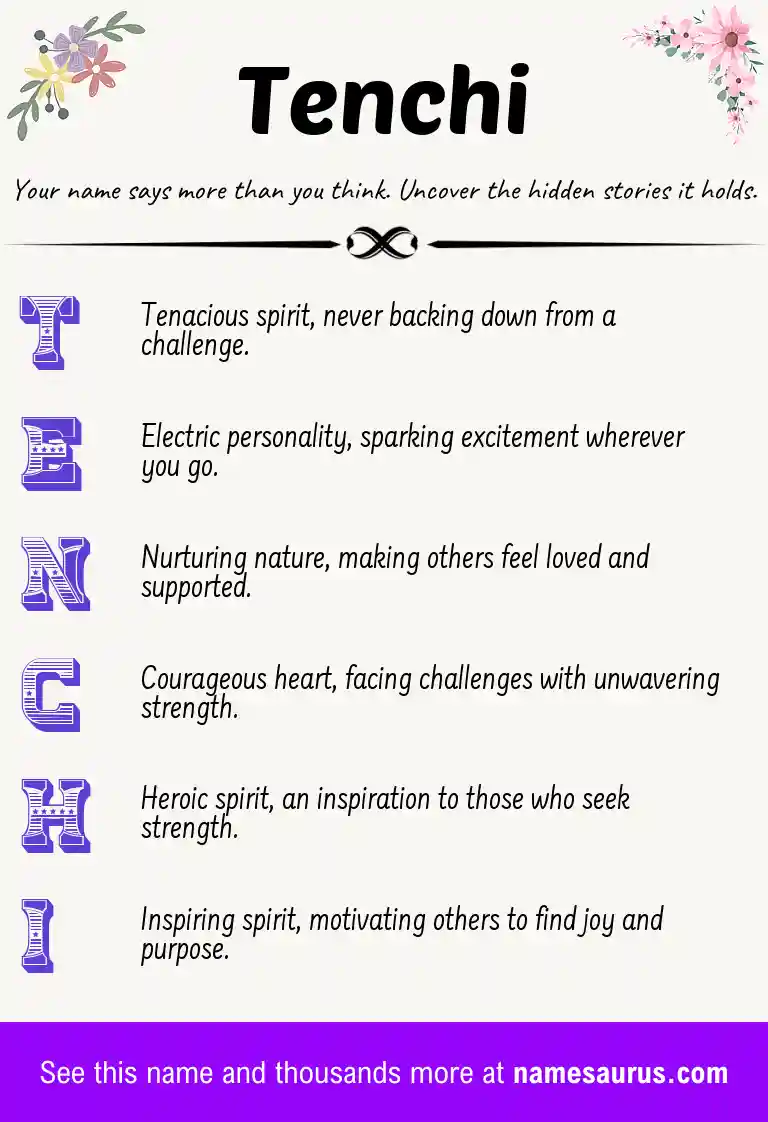 Acrostic poem about Tenchi.