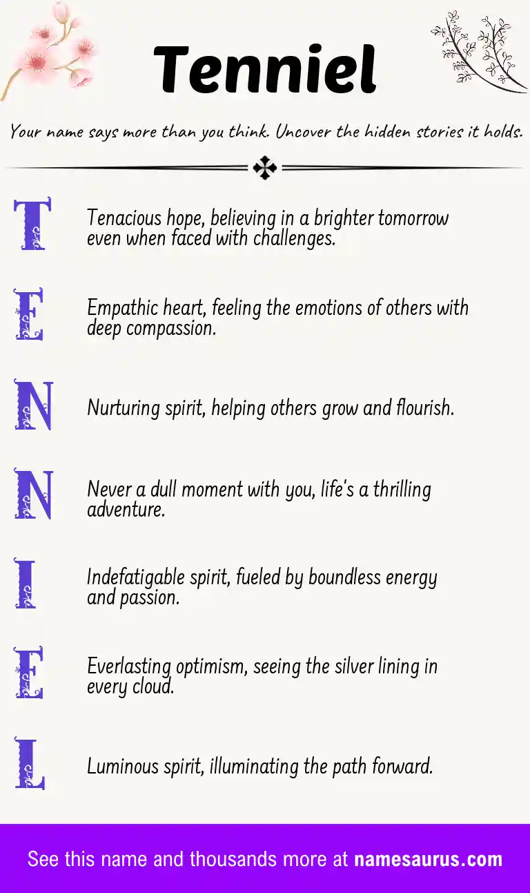 Acrostic poem about Tenniel.