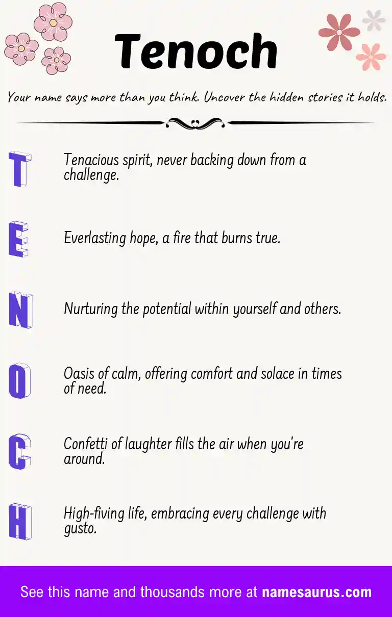 Acrostic poem about Tenoch.