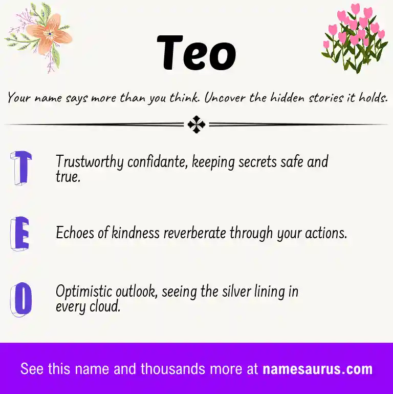 Acrostic poem about Teo.