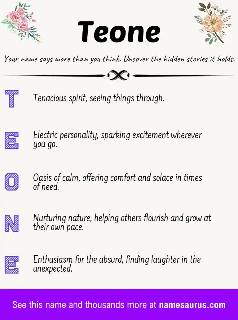 Acrostic poem about Teone.